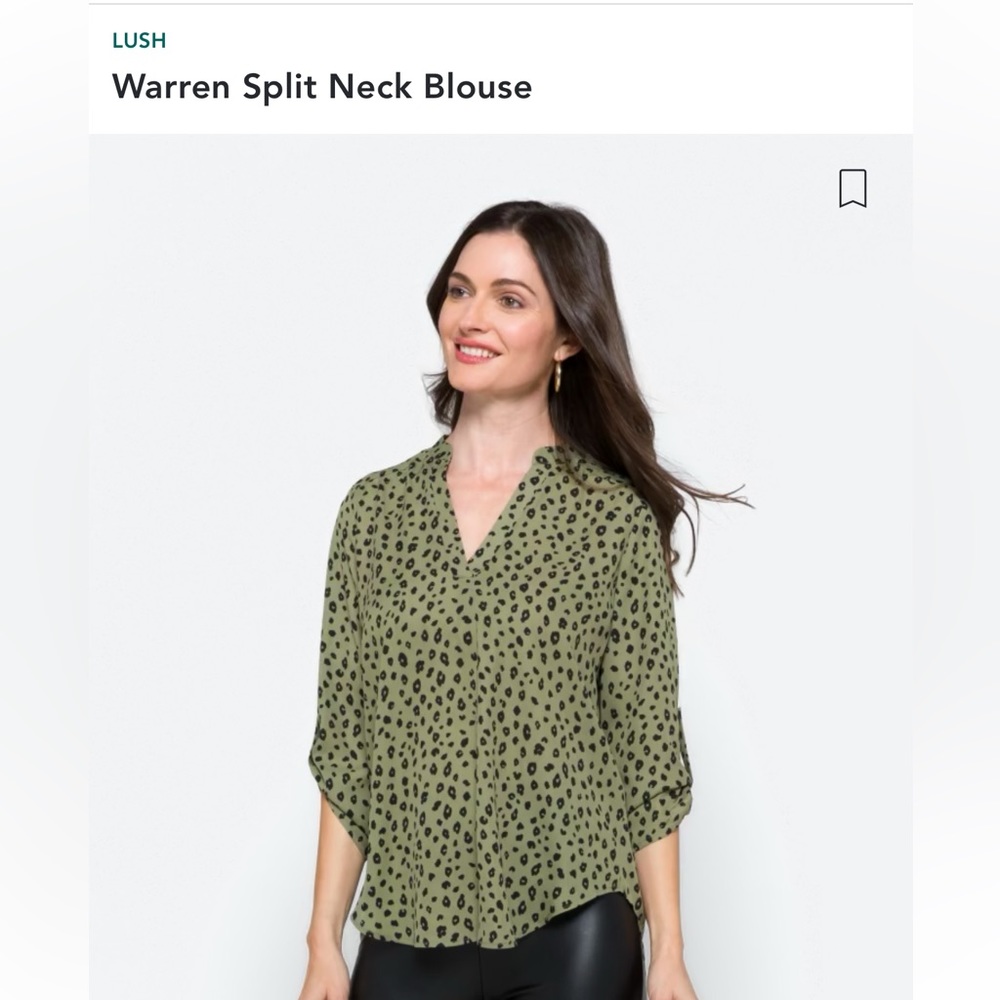 NWT | Lush Warren split neck leopard blouse | size L